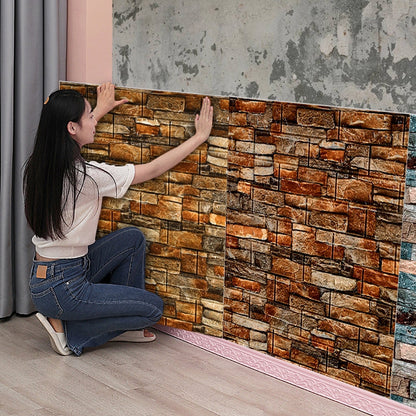 3D Brick Design Self-Adhesive Waterproof Foam Sheet